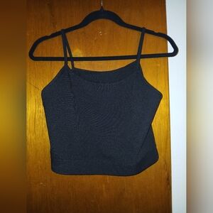 Black Fitted Crop Camisole